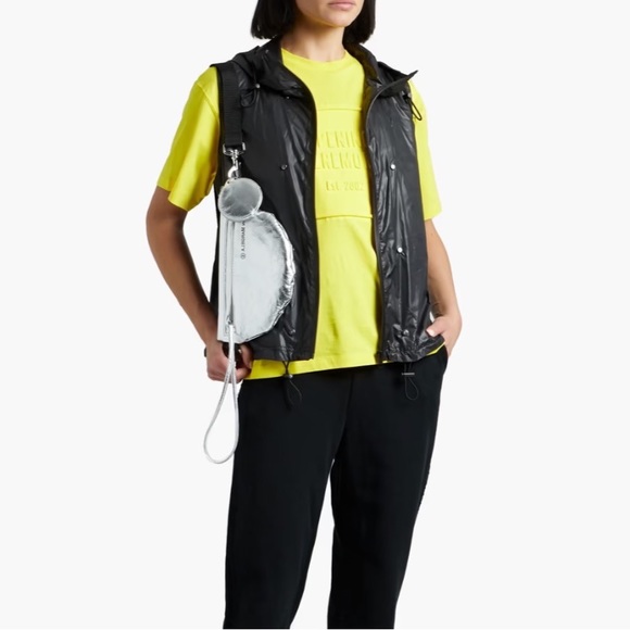 FRAME mix media high pile fleece jacket with vest insert in noir, sz. S - Picture 10 of 10